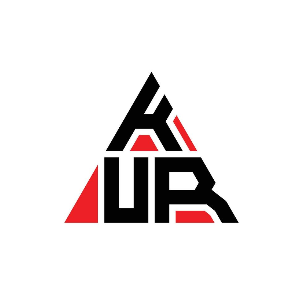 création de logo de lettre kur triangle avec forme de triangle. monogramme de conception de logo triangle kur. modèle de logo vectoriel triangle kur avec couleur rouge. kur logo triangulaire logo simple, élégant et luxueux.