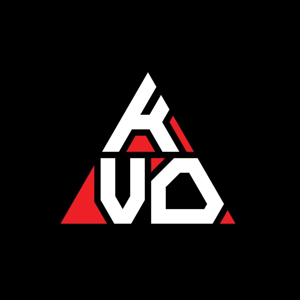 création de logo de lettre triangle kvo avec forme de triangle. monogramme de conception de logo triangle kvo. modèle de logo vectoriel triangle kvo avec couleur rouge. logo triangulaire kvo logo simple, élégant et luxueux.