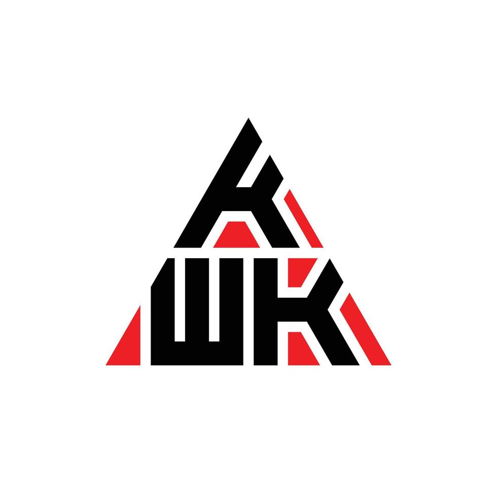 création de logo de lettre triangle kwk avec forme de triangle. monogramme de conception de logo triangle kwk. modèle de logo vectoriel triangle kwk avec couleur rouge. logo triangulaire kwk logo simple, élégant et luxueux.