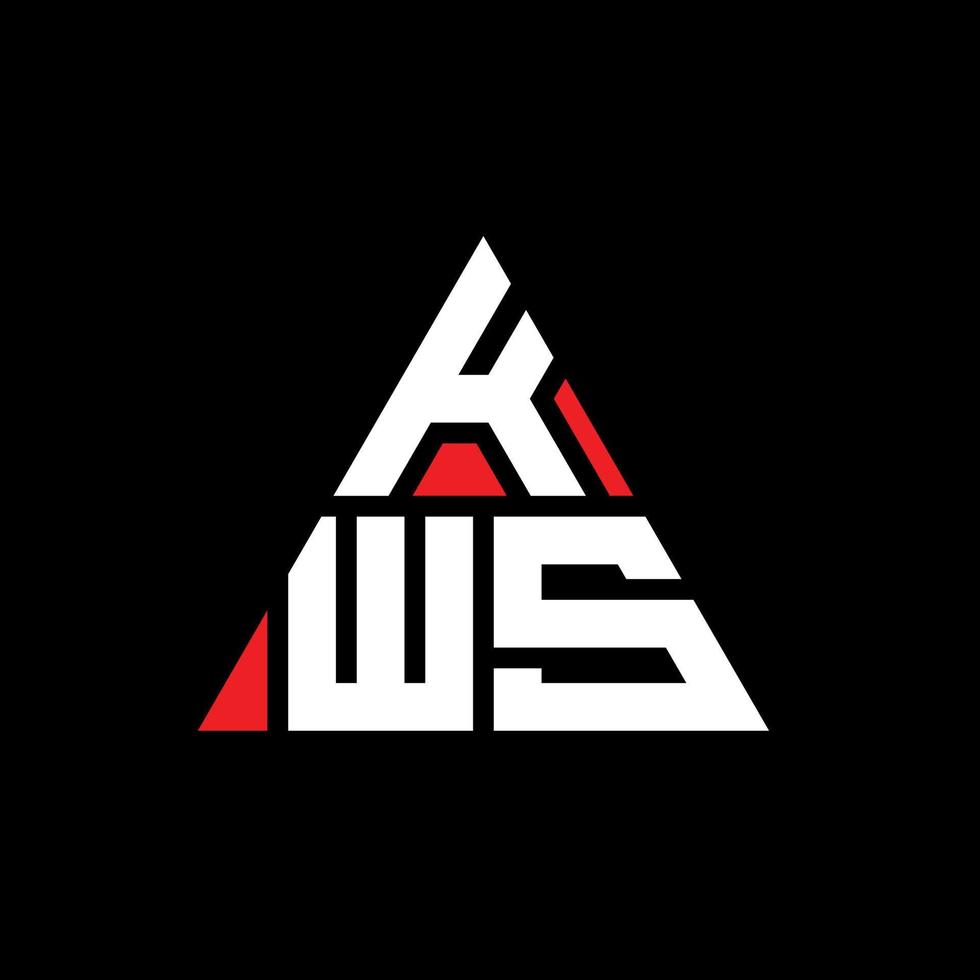 création de logo de lettre triangle kws avec forme de triangle. monogramme de conception de logo triangle kws. modèle de logo vectoriel triangle kws avec couleur rouge. logo triangulaire kws logo simple, élégant et luxueux.