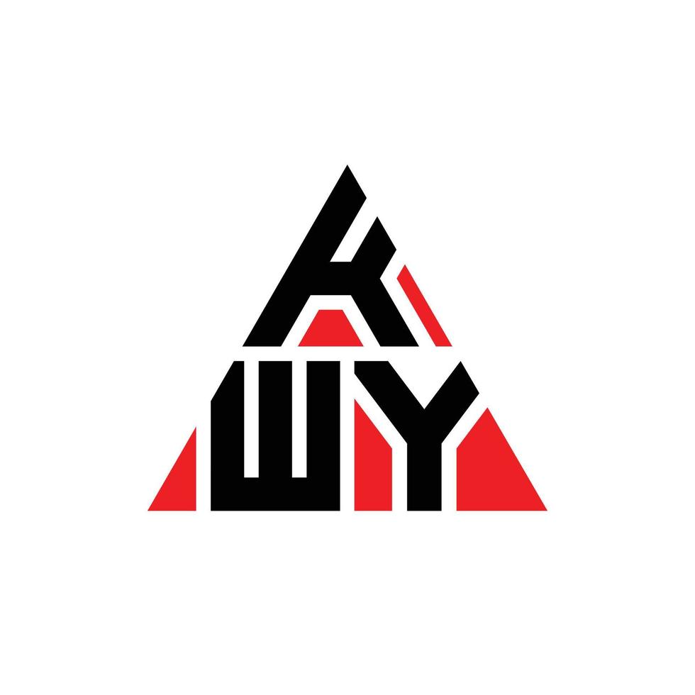 création de logo de lettre triangle kwy avec forme de triangle. monogramme de conception de logo triangle kwy. modèle de logo vectoriel triangle kwy avec couleur rouge. logo triangulaire kwy logo simple, élégant et luxueux.