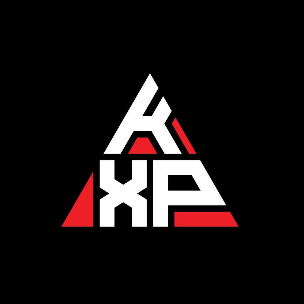 création de logo de lettre triangle kxp avec forme de triangle. monogramme de conception de logo triangle kxp. modèle de logo vectoriel triangle kxp avec couleur rouge. logo triangulaire kxp logo simple, élégant et luxueux.
