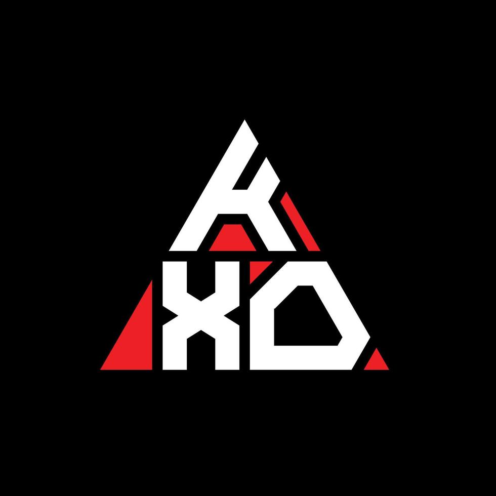 création de logo de lettre triangle kxo avec forme de triangle. monogramme de conception de logo triangle kxo. modèle de logo vectoriel triangle kxo avec couleur rouge. logo triangulaire kxo logo simple, élégant et luxueux.