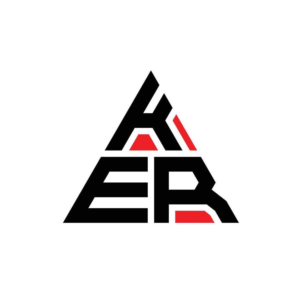 création de logo de lettre triangle ker avec forme de triangle. monogramme de conception de logo triangle ker. modèle de logo vectoriel triangle ker avec couleur rouge. logo triangulaire ker logo simple, élégant et luxueux.