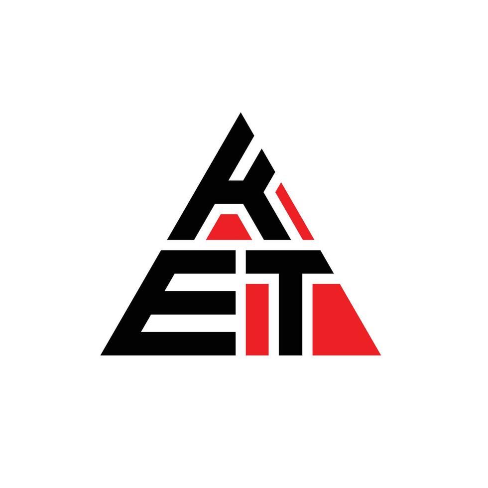 création de logo de lettre triangle ket avec forme de triangle. monogramme de conception de logo triangle ket. modèle de logo vectoriel triangle ket avec couleur rouge. ket logo triangulaire logo simple, élégant et luxueux.