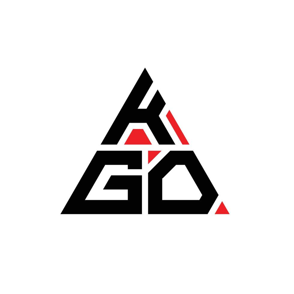 création de logo de lettre triangle kgo avec forme de triangle. monogramme de conception de logo triangle kgo. modèle de logo vectoriel triangle kgo avec couleur rouge. logo triangulaire kgo logo simple, élégant et luxueux.