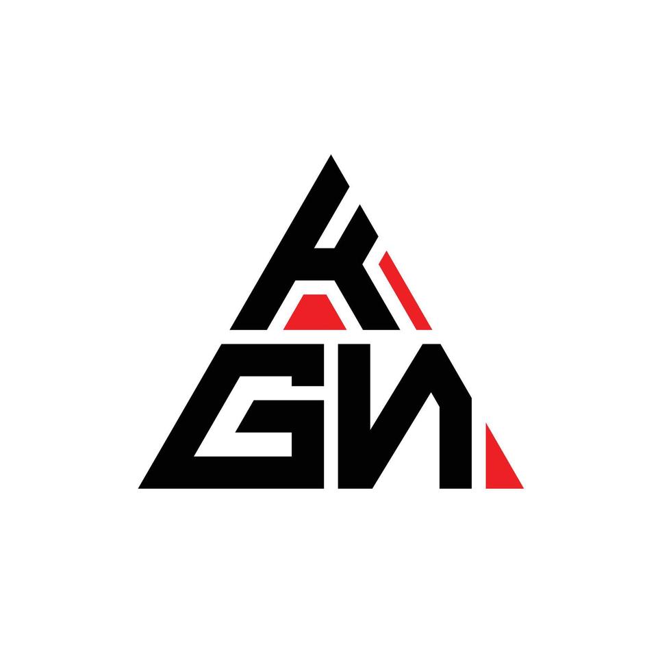 création de logo de lettre triangle kgn avec forme de triangle. monogramme de conception de logo triangle kgn. modèle de logo vectoriel triangle kgn avec couleur rouge. logo triangulaire kgn logo simple, élégant et luxueux.