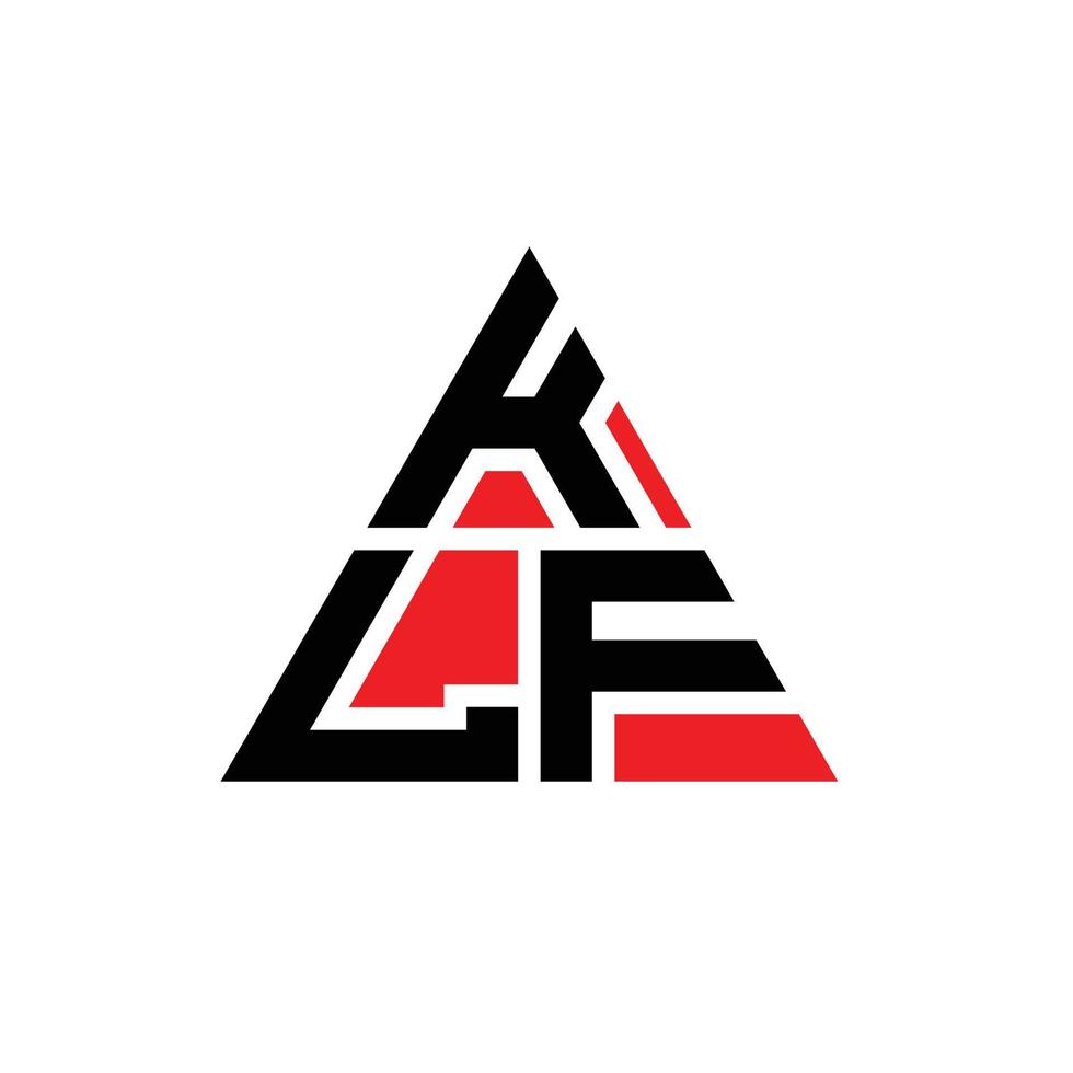 création de logo de lettre triangle klf avec forme de triangle. monogramme de conception de logo triangle klf. modèle de logo vectoriel triangle klf avec couleur rouge. logo triangulaire klf logo simple, élégant et luxueux.