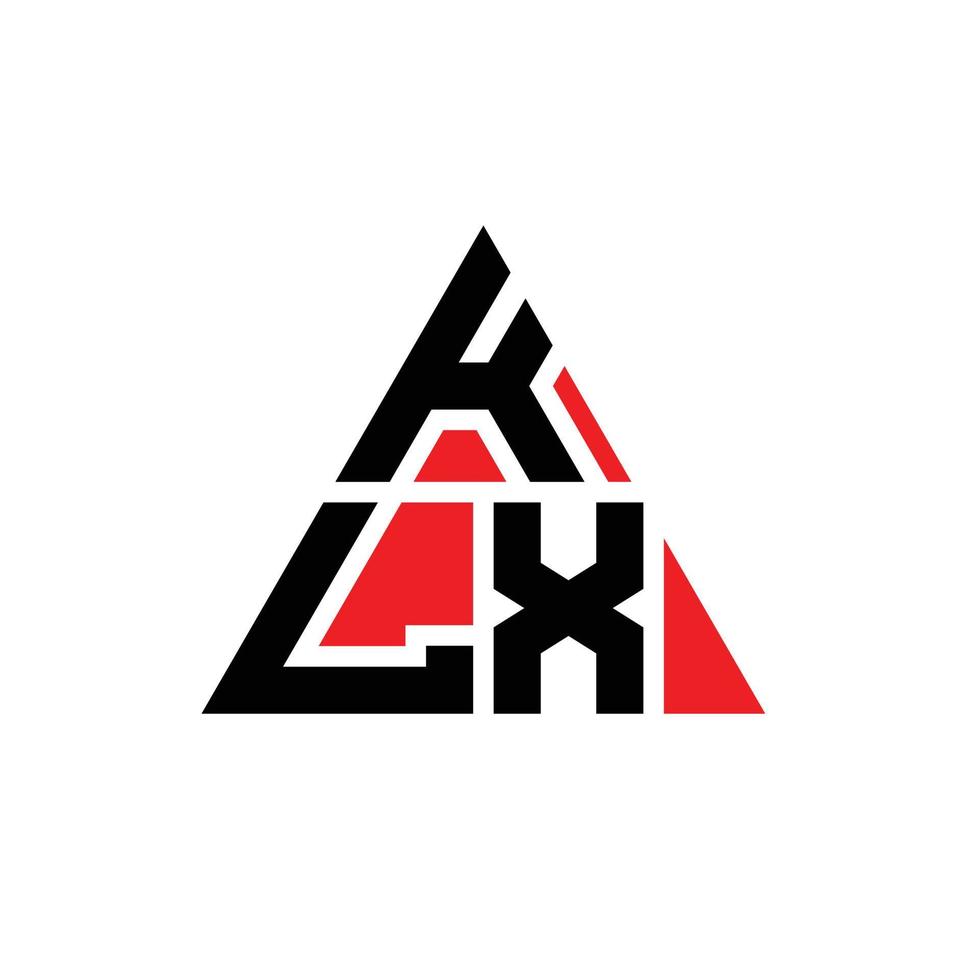 création de logo de lettre triangle klx avec forme de triangle. monogramme de conception de logo triangle klx. modèle de logo vectoriel triangle klx avec couleur rouge. logo triangulaire klx logo simple, élégant et luxueux.