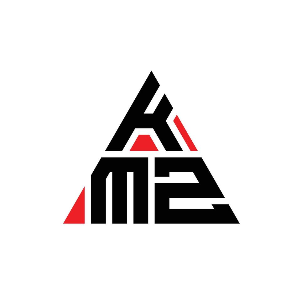 création de logo de lettre triangle kmz avec forme de triangle. monogramme de conception de logo triangle kmz. modèle de logo vectoriel triangle kmz avec couleur rouge. logo triangulaire kmz logo simple, élégant et luxueux.