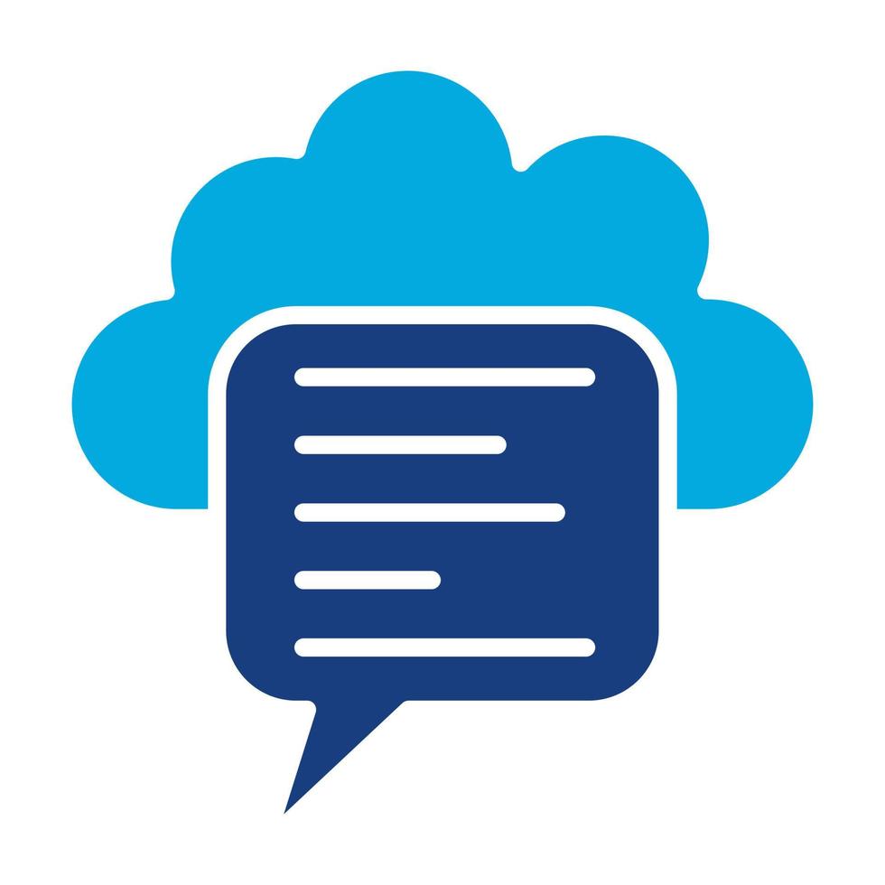 icône de deux couleurs de glyphe de message de nuage vecteur
