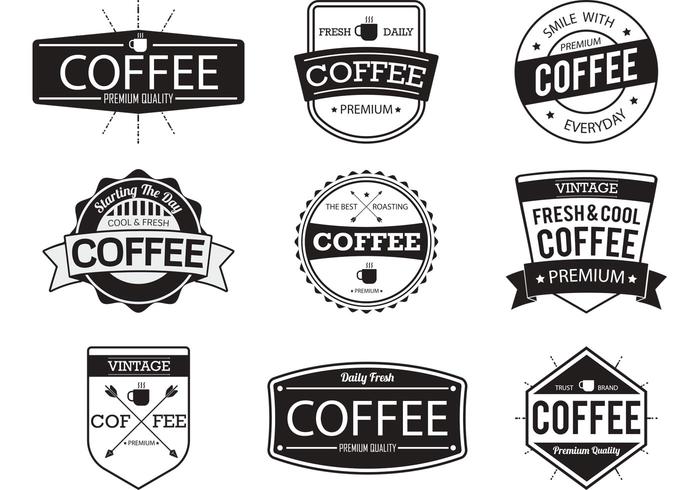 Vecteurs de badges de café vecteur