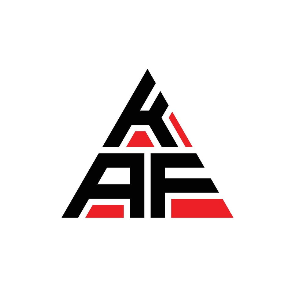 création de logo de lettre triangle kaf avec forme de triangle. monogramme de conception de logo triangle kaf. modèle de logo vectoriel triangle kaf avec couleur rouge. logo triangulaire kaf logo simple, élégant et luxueux.
