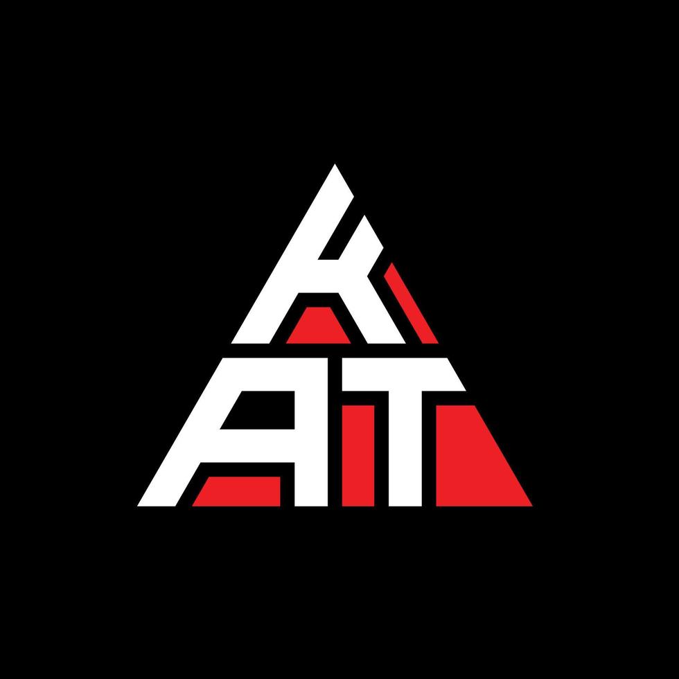 création de logo de lettre triangle kat avec forme de triangle. monogramme de conception de logo triangle kat. modèle de logo vectoriel triangle kat avec couleur rouge. kat logo triangulaire logo simple, élégant et luxueux.