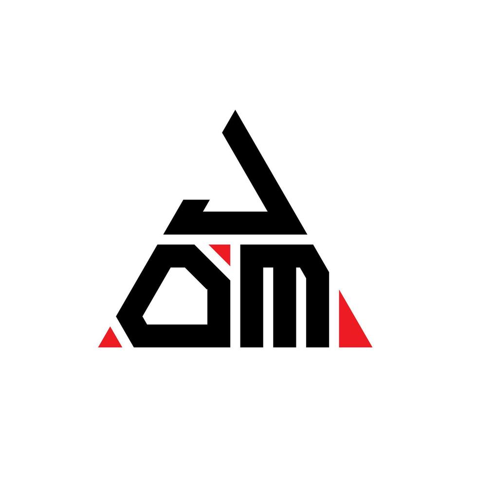 création de logo de lettre triangle jom avec forme de triangle. monogramme de conception de logo jom triangle. modèle de logo vectoriel jom triangle avec couleur rouge. logo triangulaire jom logo simple, élégant et luxueux.