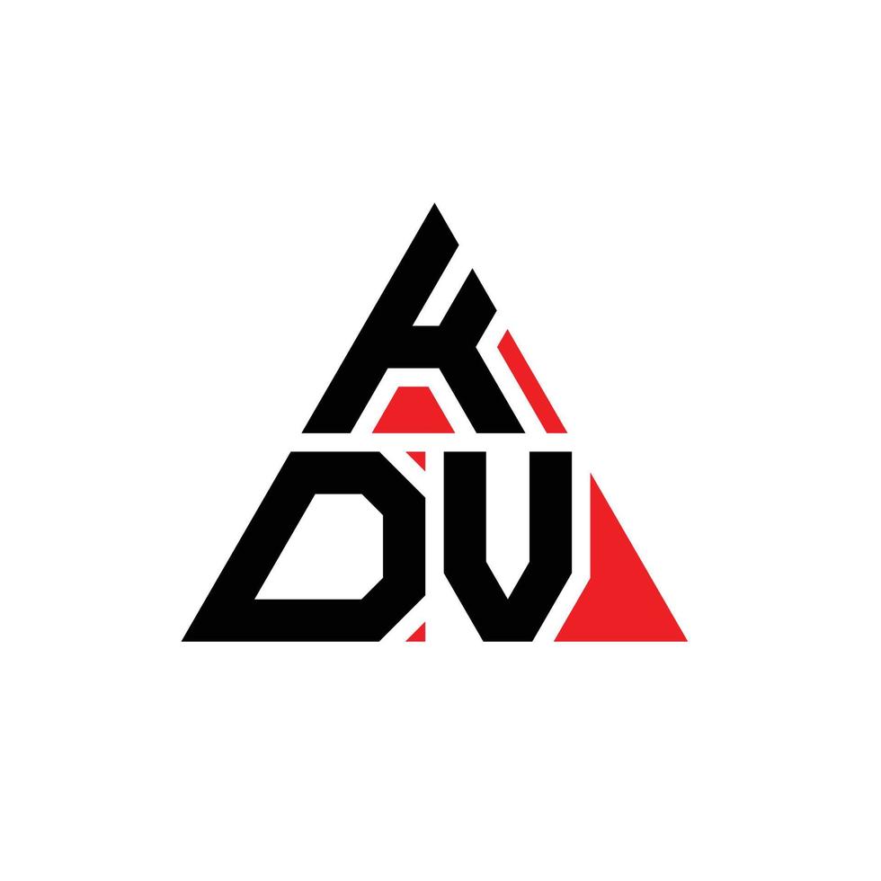 création de logo de lettre triangle kdv avec forme de triangle. monogramme de conception de logo triangle kdv. modèle de logo vectoriel triangle kdv avec couleur rouge. logo triangulaire kdv logo simple, élégant et luxueux.