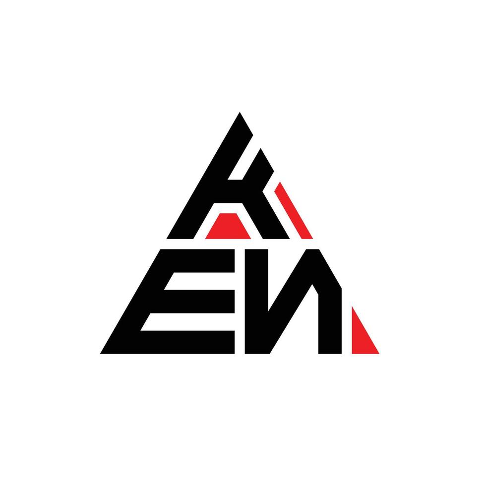 création de logo de lettre de triangle de ken avec la forme de triangle. monogramme de conception de logo triangle ken. modèle de logo vectoriel triangle ken avec couleur rouge. logo triangulaire ken logo simple, élégant et luxueux.