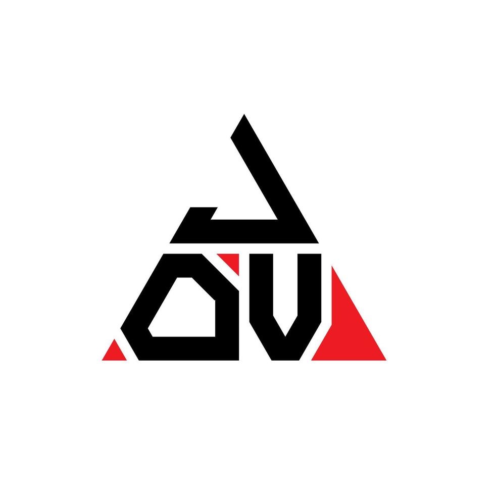 création de logo de lettre triangle jov avec forme de triangle. monogramme de conception de logo triangle jov. modèle de logo vectoriel triangle jov avec couleur rouge. logo triangulaire jov logo simple, élégant et luxueux.