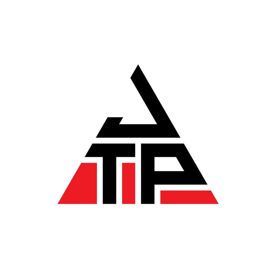 création de logo de lettre triangle jtp avec forme de triangle. monogramme de conception de logo triangle jtp. modèle de logo vectoriel triangle jtp avec couleur rouge. logo triangulaire jtp logo simple, élégant et luxueux.