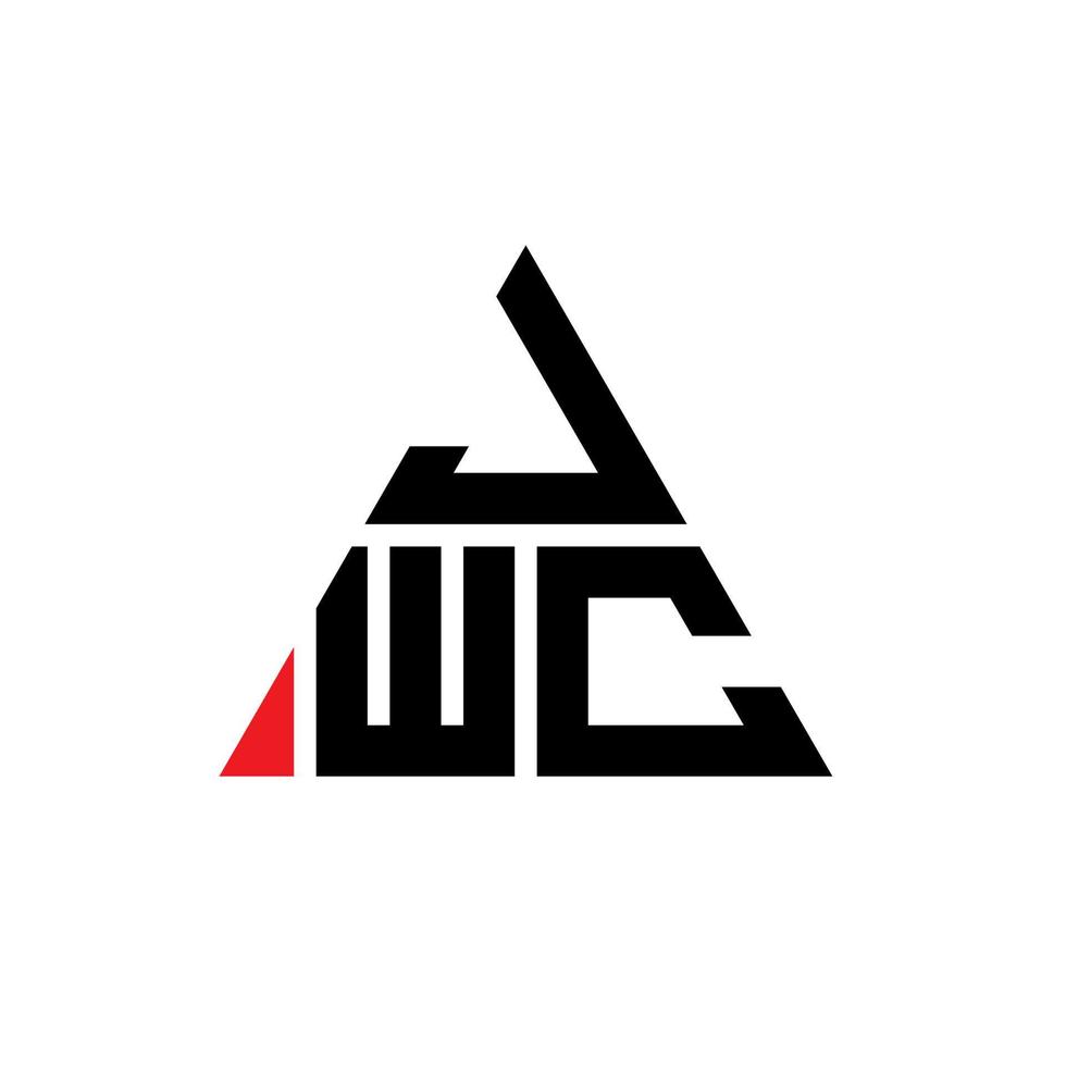 création de logo de lettre triangle jwc avec forme de triangle. monogramme de conception de logo triangle jwc. modèle de logo vectoriel triangle jwc avec couleur rouge. logo triangulaire jwc logo simple, élégant et luxueux.