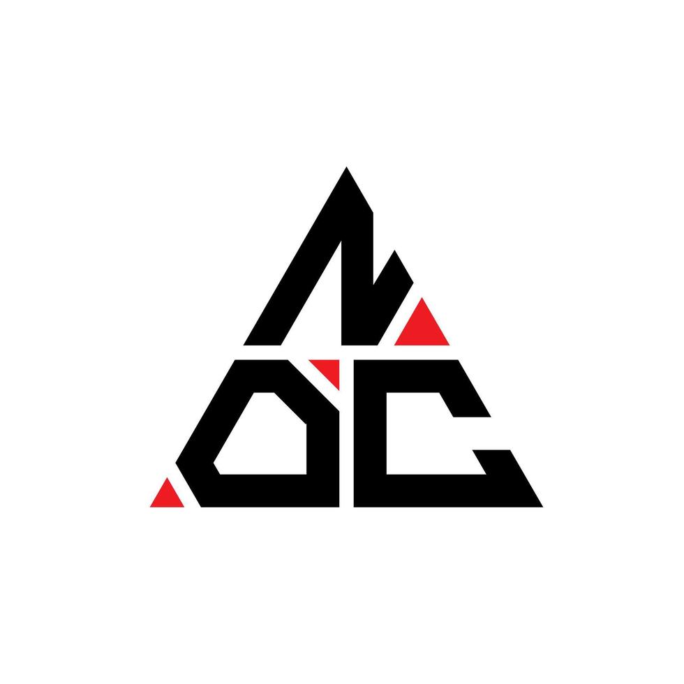 création de logo de lettre triangle noc avec forme de triangle. monogramme de conception de logo triangle noc. modèle de logo vectoriel triangle noc avec couleur rouge. logo triangulaire noc logo simple, élégant et luxueux.