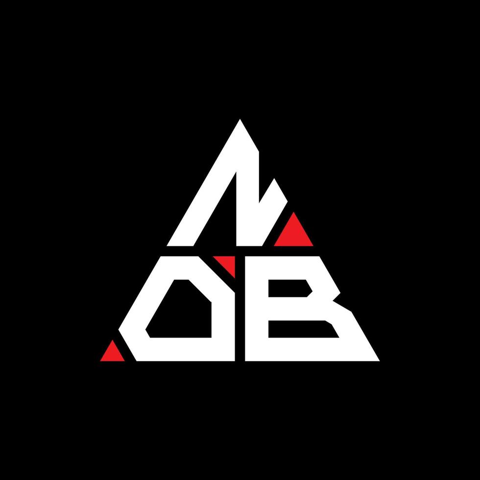 création de logo de lettre triangle nob avec forme de triangle. monogramme de conception de logo triangle nob. modèle de logo vectoriel triangle nob avec couleur rouge. nob logo triangulaire logo simple, élégant et luxueux.