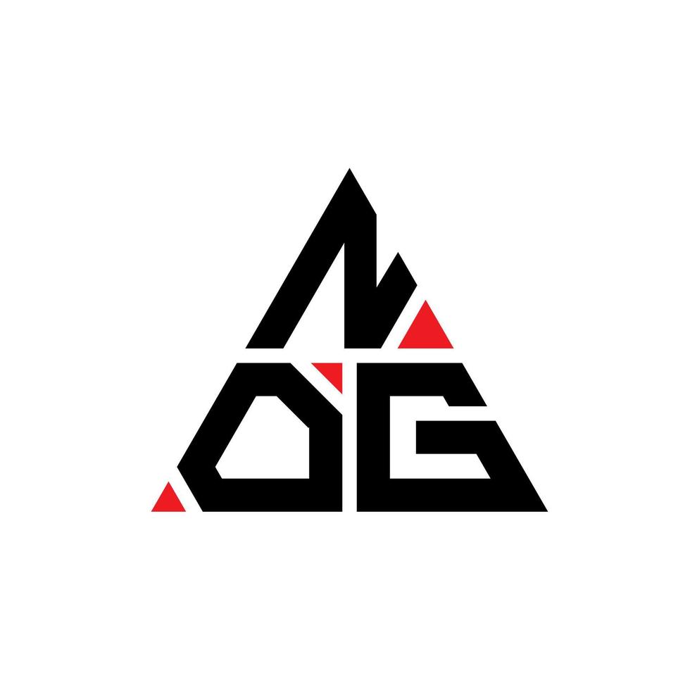 création de logo de lettre triangle nog avec forme de triangle. monogramme de conception de logo triangle nog. modèle de logo vectoriel triangle nog avec couleur rouge. nog logo triangulaire logo simple, élégant et luxueux.