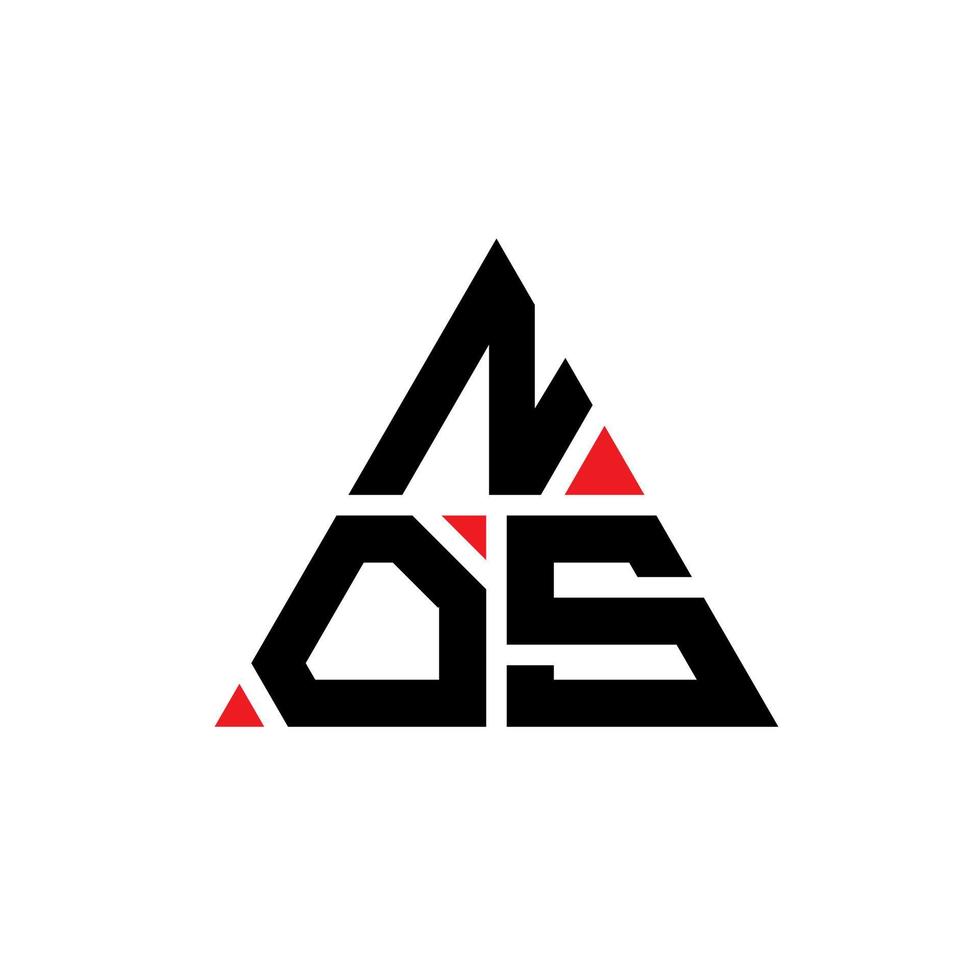 création de logo de lettre triangle nos avec forme de triangle. monogramme de conception de logo triangle nos. modèle de logo vectoriel triangle nos avec la couleur rouge. nos logo triangulaire logo simple, élégant et luxueux.