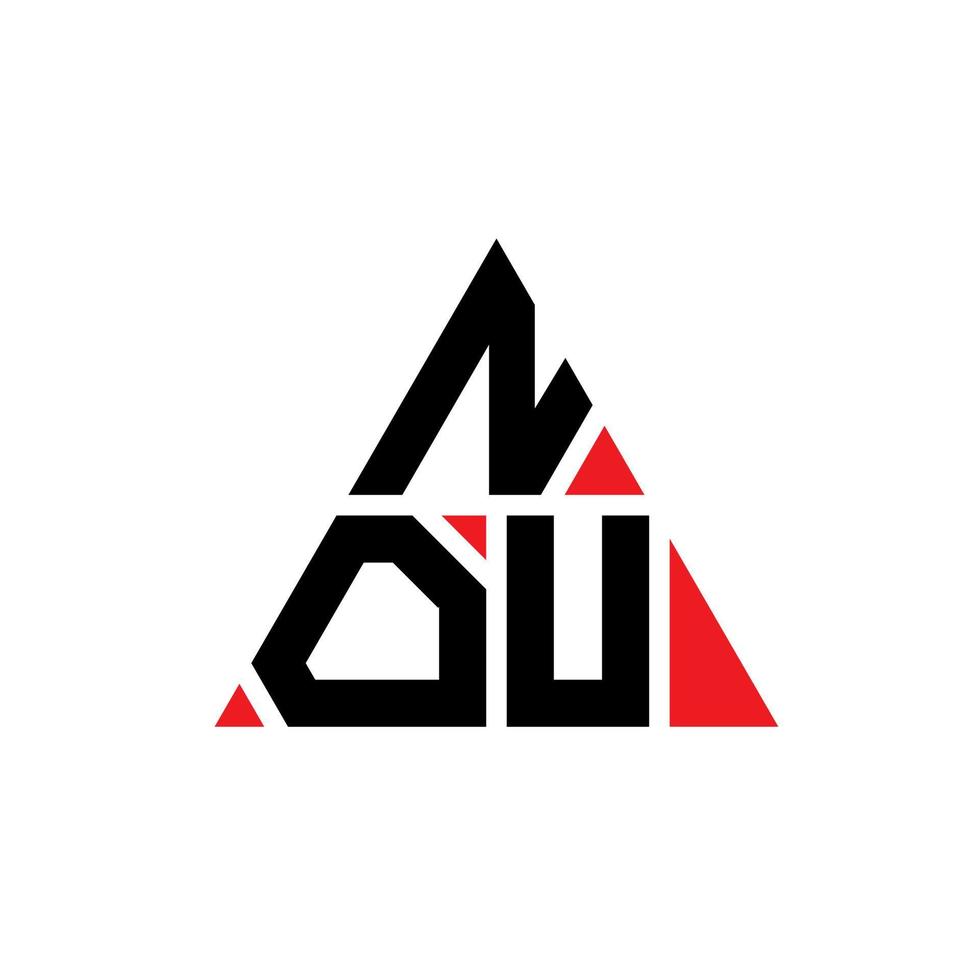 création de logo de lettre triangle nou avec forme de triangle. monogramme de conception de logo triangle nou. modèle de logo vectoriel triangle nou avec couleur rouge. nou logo triangulaire logo simple, élégant et luxueux.