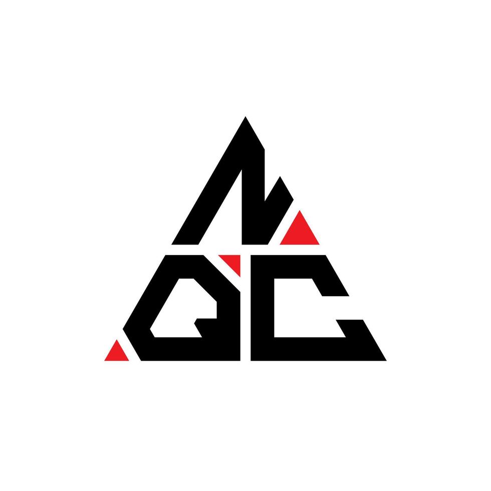 création de logo de lettre triangle nqc avec forme de triangle. monogramme de conception de logo triangle nqc. modèle de logo vectoriel triangle nqc avec couleur rouge. logo triangulaire nqc logo simple, élégant et luxueux.