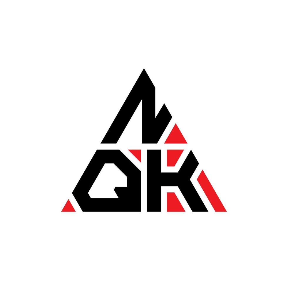 création de logo de lettre triangle nqk avec forme de triangle. monogramme de conception de logo triangle nqk. modèle de logo vectoriel triangle nqk avec couleur rouge. logo triangulaire nqk logo simple, élégant et luxueux.