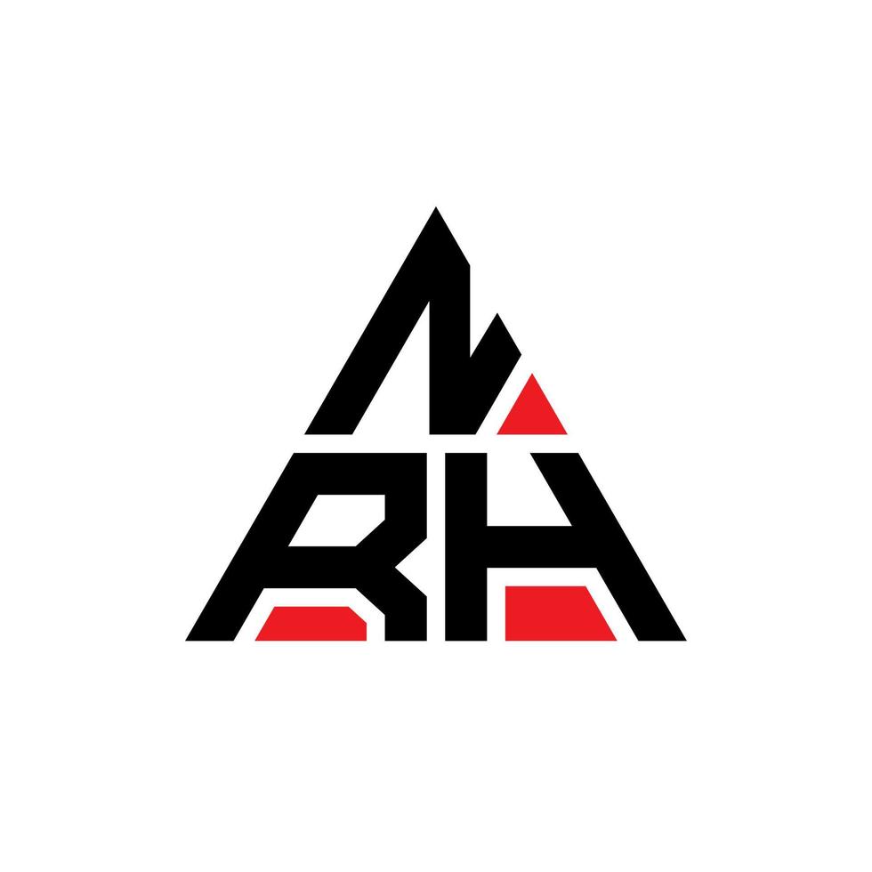 création de logo de lettre de triangle nrh avec forme de triangle. monogramme de conception de logo triangle nrh. modèle de logo vectoriel triangle nrh avec couleur rouge. logo triangulaire nrh logo simple, élégant et luxueux.