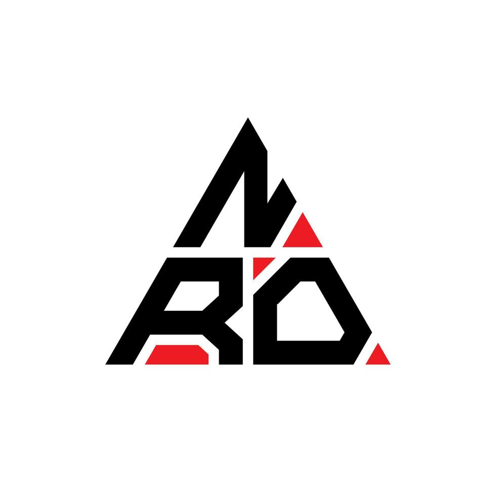 création de logo de lettre triangle nro avec forme de triangle. monogramme de conception de logo triangle nro. modèle de logo vectoriel triangle nro avec couleur rouge. nro logo triangulaire logo simple, élégant et luxueux.