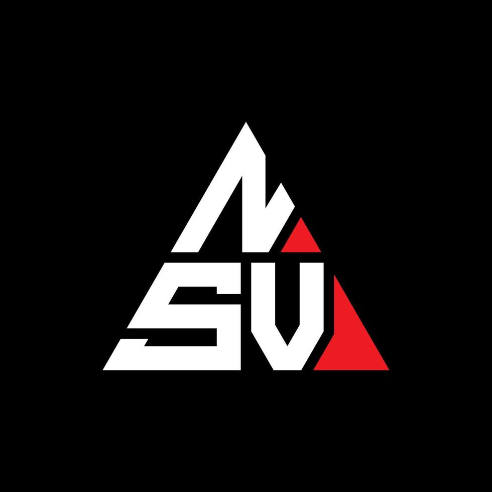 création de logo de lettre triangle nsv avec forme de triangle. monogramme de conception de logo triangle nsv. modèle de logo vectoriel triangle nsv avec couleur rouge. logo triangulaire nsv logo simple, élégant et luxueux.