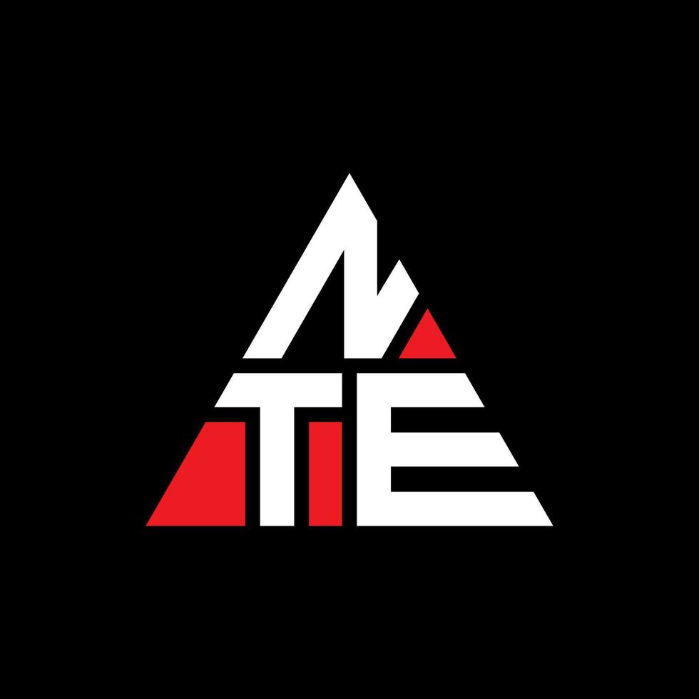 création de logo de lettre triangle nte avec forme de triangle. monogramme de conception de logo triangle nte. modèle de logo vectoriel triangle nte avec couleur rouge. nte logo triangulaire logo simple, élégant et luxueux.