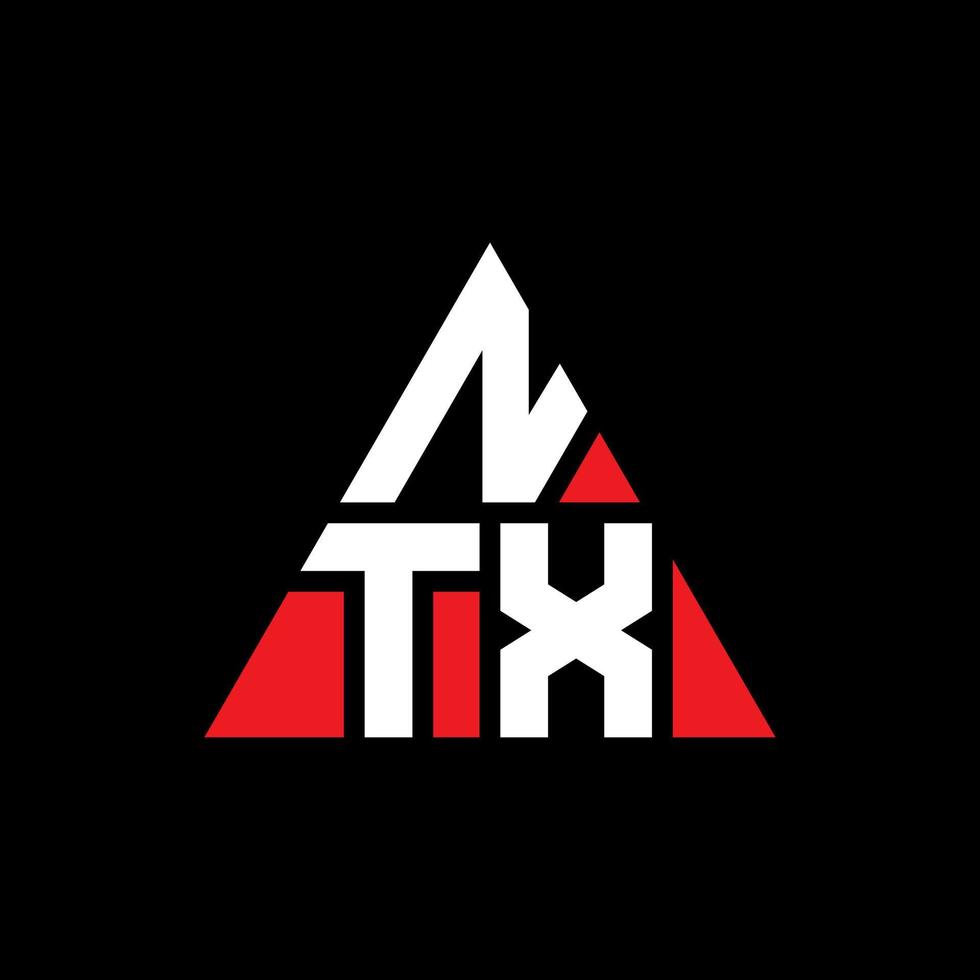 création de logo de lettre triangle ntx avec forme de triangle. monogramme de conception de logo triangle ntx. modèle de logo vectoriel triangle ntx avec couleur rouge. logo triangulaire ntx logo simple, élégant et luxueux.