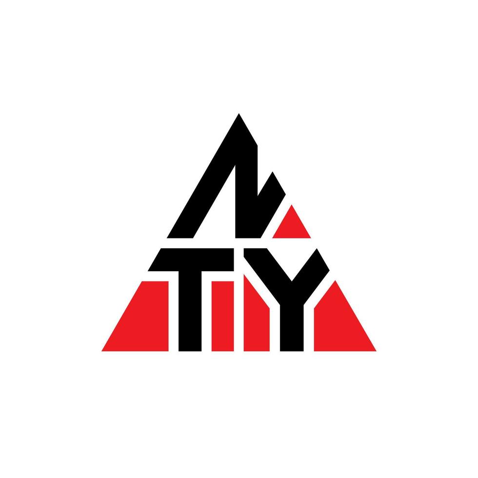 création de logo de lettre triangle nty avec forme de triangle. monogramme de conception de logo triangle nty. modèle de logo vectoriel triangle nty avec couleur rouge. nty logo triangulaire logo simple, élégant et luxueux.