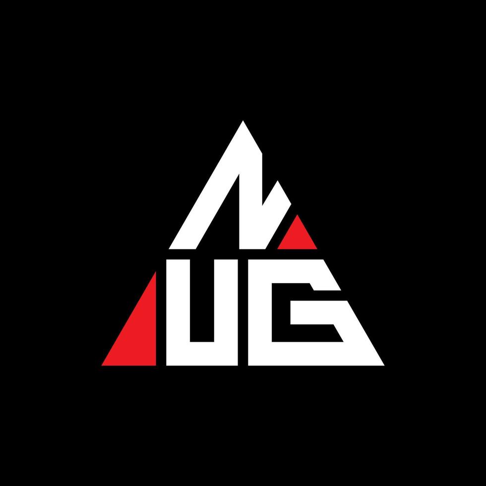 création de logo de lettre triangle nug avec forme de triangle. monogramme de conception de logo triangle nug. modèle de logo vectoriel triangle nug avec couleur rouge. nug logo triangulaire logo simple, élégant et luxueux.