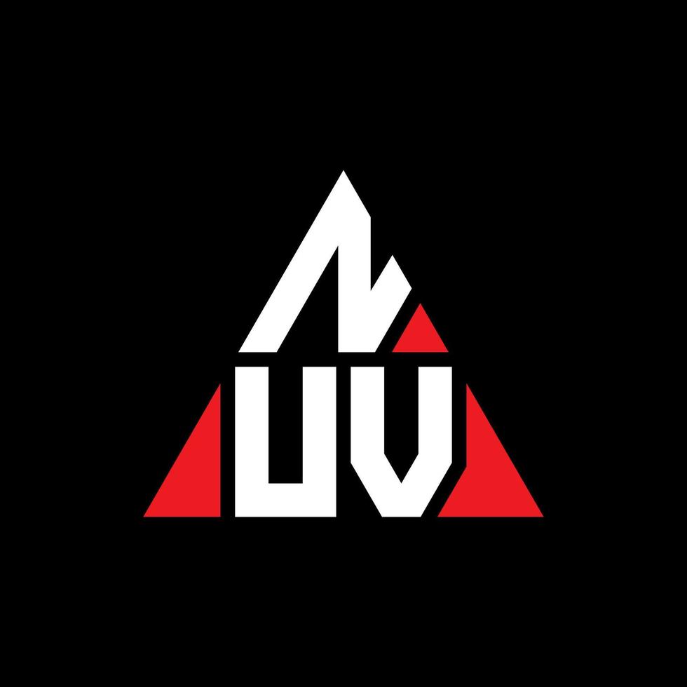 création de logo de lettre triangle nuv avec forme de triangle. monogramme de conception de logo triangle nuv. modèle de logo vectoriel triangle nuv avec couleur rouge. nuv logo triangulaire logo simple, élégant et luxueux.