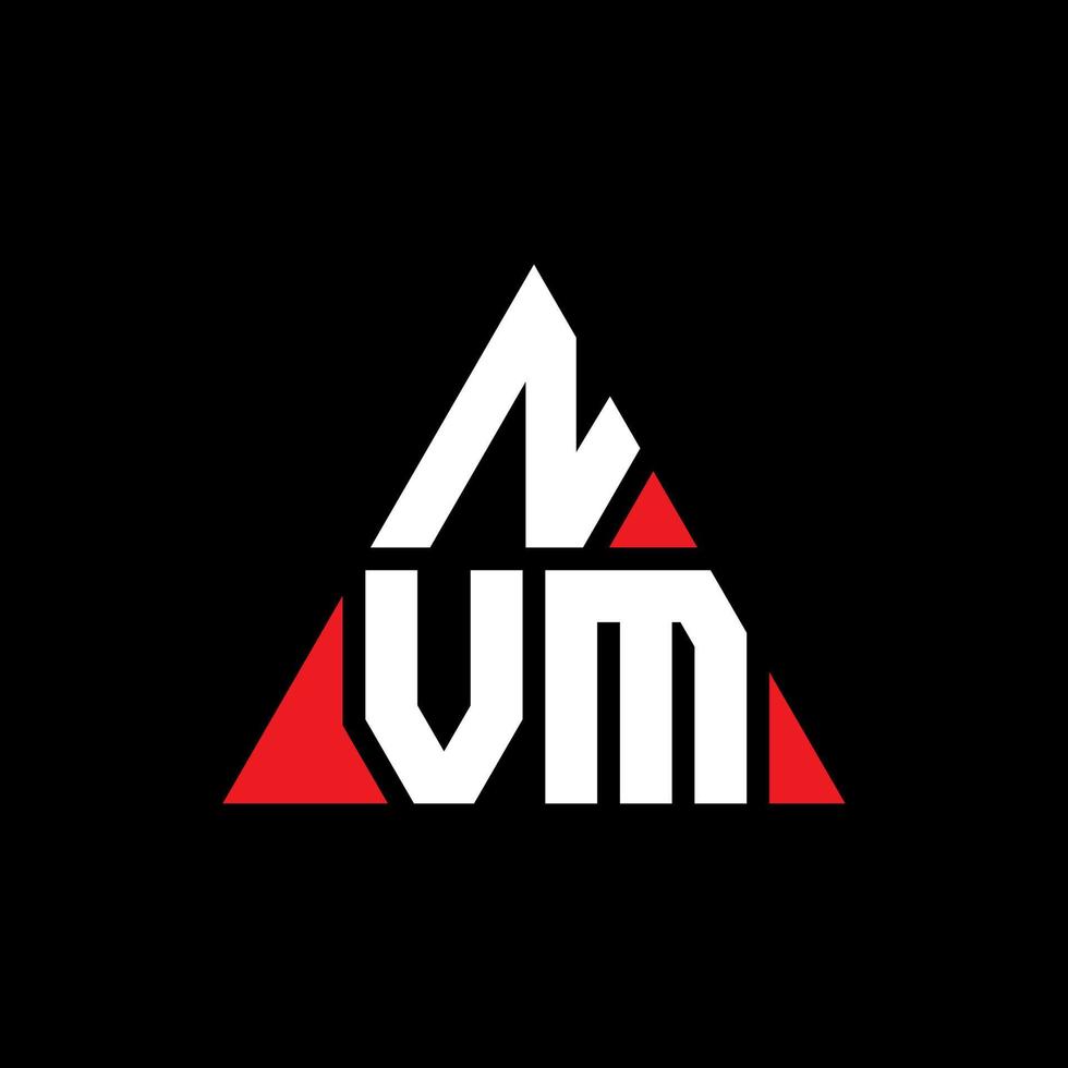 création de logo de lettre triangle nvm avec forme de triangle. monogramme de conception de logo triangle nvm. modèle de logo vectoriel triangle nvm avec couleur rouge. logo triangulaire nvm logo simple, élégant et luxueux.