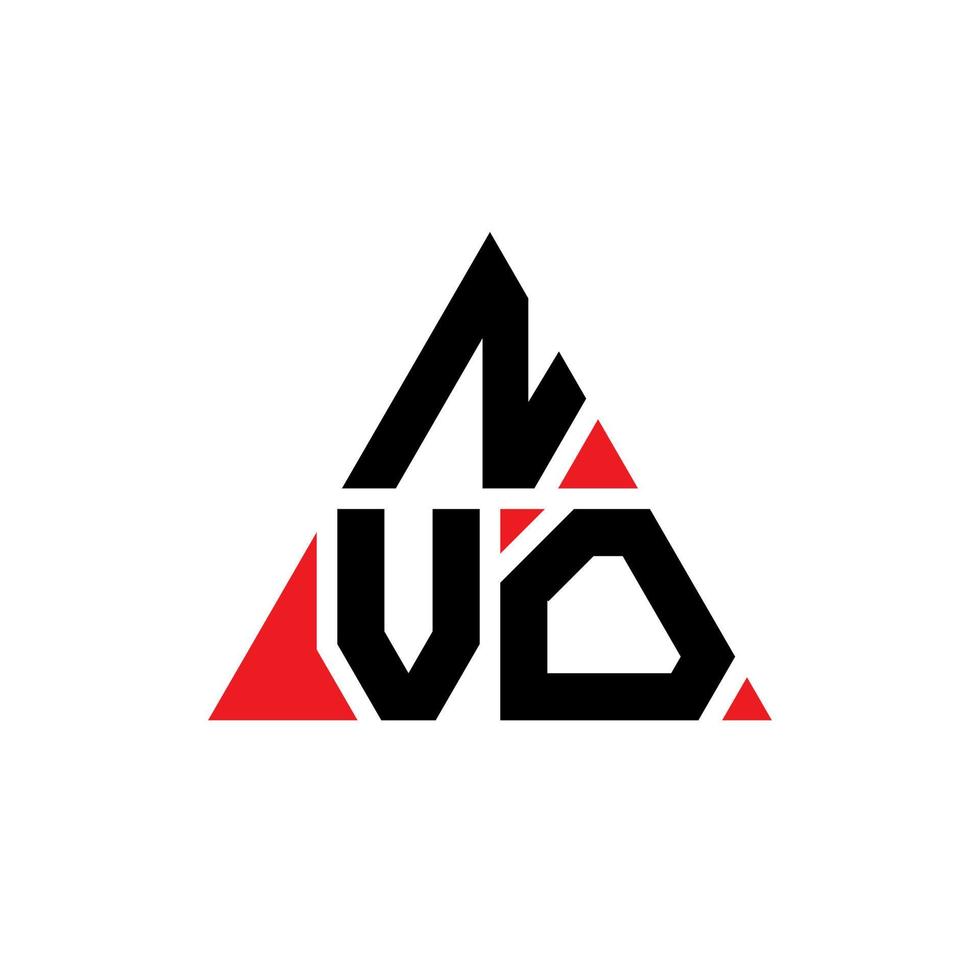 création de logo de lettre triangle nvo avec forme de triangle. monogramme de conception de logo triangle nvo. modèle de logo vectoriel triangle nvo avec couleur rouge. logo triangulaire nvo logo simple, élégant et luxueux.