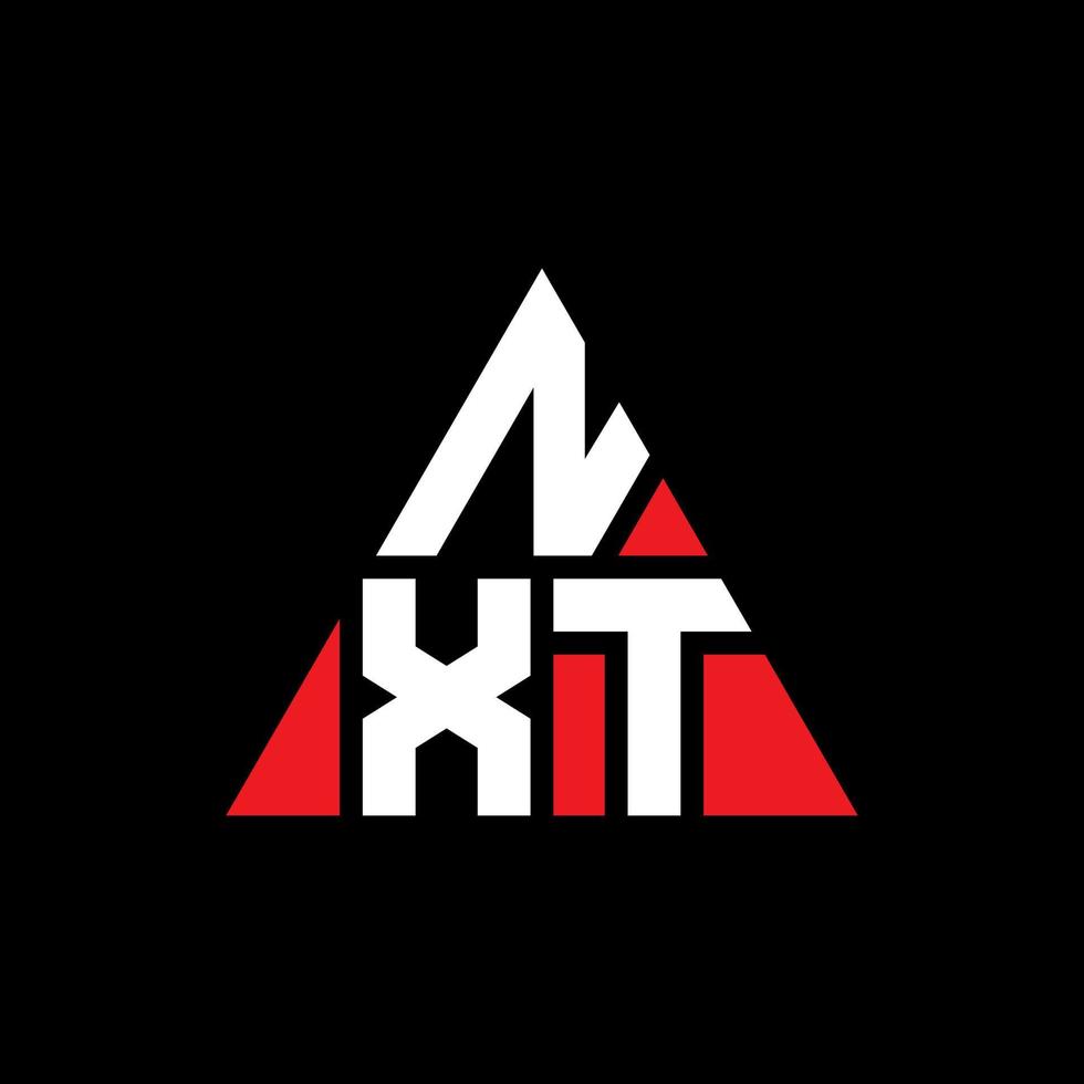 création de logo de lettre triangle nxt avec forme de triangle. monogramme de conception de logo triangle nxt. modèle de logo vectoriel triangle nxt avec couleur rouge. logo triangulaire nxt logo simple, élégant et luxueux.