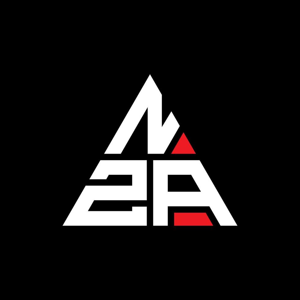 création de logo de lettre triangle nza avec forme de triangle. monogramme de conception de logo triangle nza. modèle de logo vectoriel triangle nza avec couleur rouge. logo triangulaire nza logo simple, élégant et luxueux.