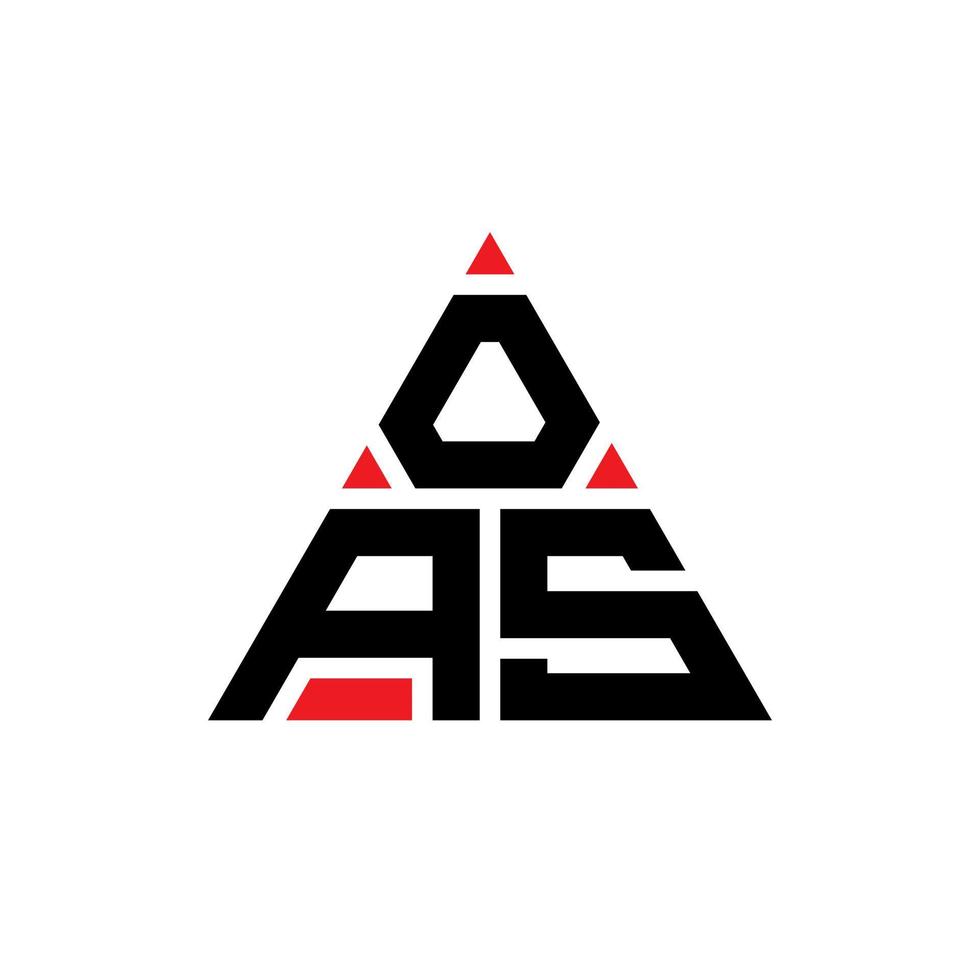 création de logo de lettre triangle oas avec forme de triangle. monogramme de conception de logo triangle oas. modèle de logo vectoriel triangle oas avec couleur rouge. logo triangulaire oas logo simple, élégant et luxueux.