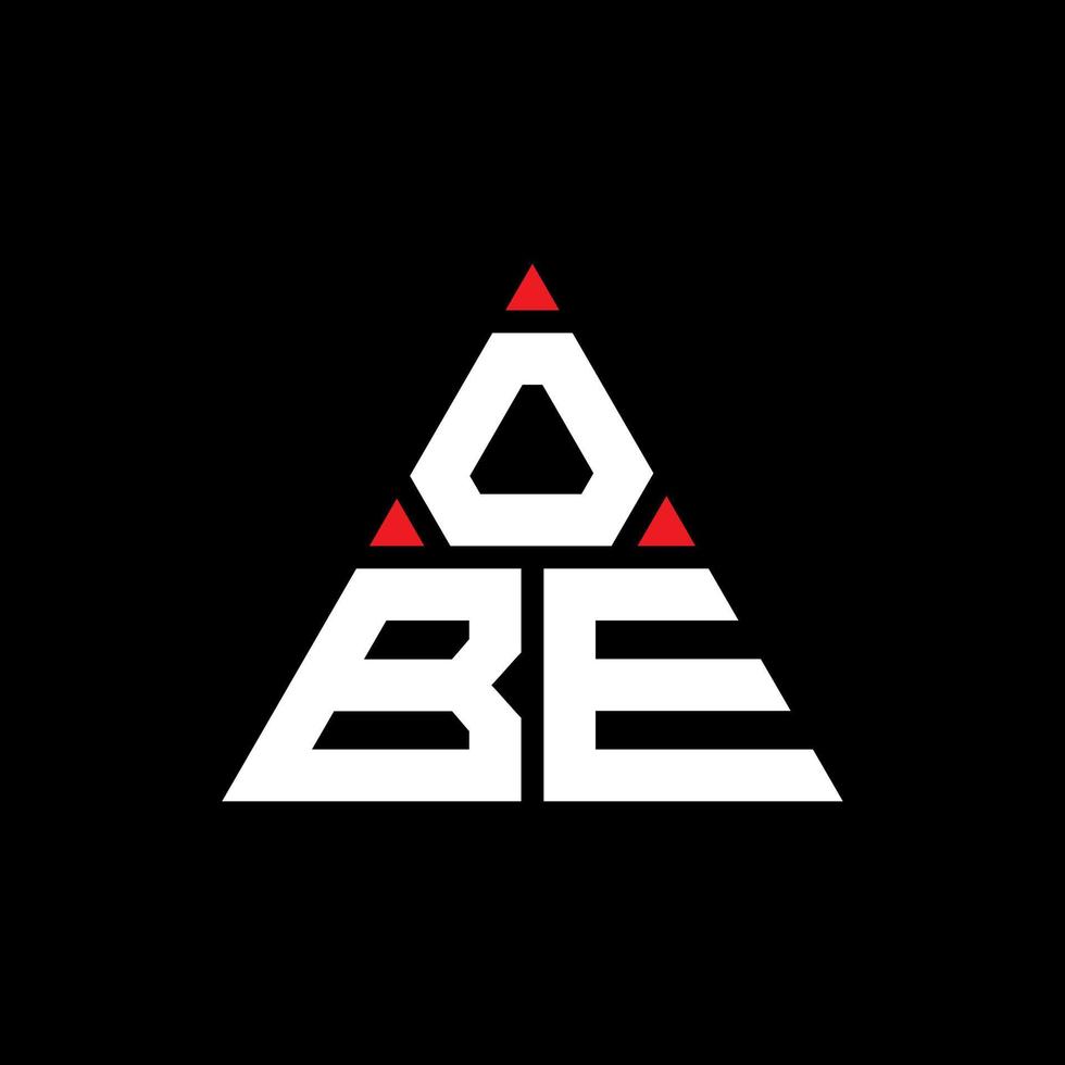 création de logo de lettre obe triangle avec forme de triangle. monogramme de conception de logo triangle obe. modèle de logo vectoriel triangle obe avec couleur rouge. obe logo triangulaire logo simple, élégant et luxueux.