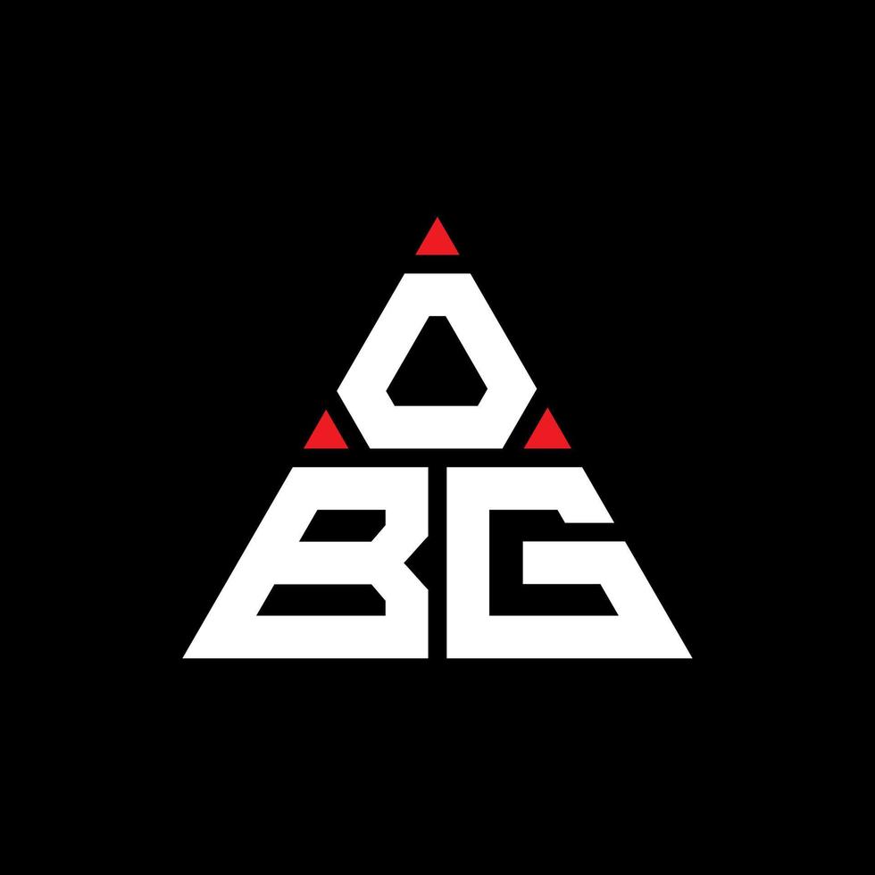 création de logo de lettre triangle obg avec forme de triangle. monogramme de conception de logo triangle obg. modèle de logo vectoriel triangle obg avec couleur rouge. logo triangulaire obg logo simple, élégant et luxueux.