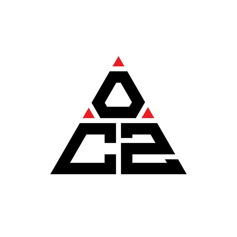 création de logo de lettre triangle ocz avec forme de triangle. monogramme de conception de logo triangle ocz. modèle de logo vectoriel triangle ocz avec couleur rouge. logo triangulaire ocz logo simple, élégant et luxueux.