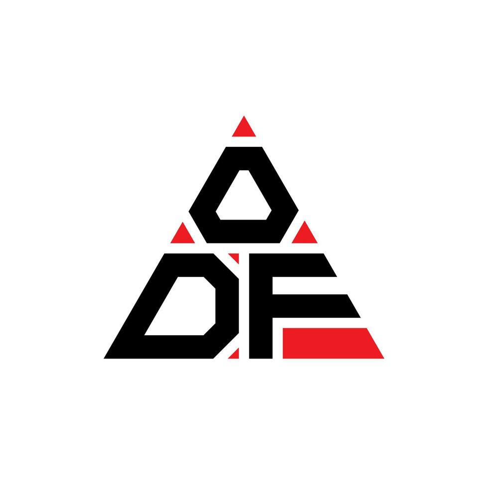 création de logo de lettre triangle odf avec forme de triangle. monogramme de conception de logo triangle odf. modèle de logo vectoriel triangle odf avec couleur rouge. logo triangulaire odf logo simple, élégant et luxueux.