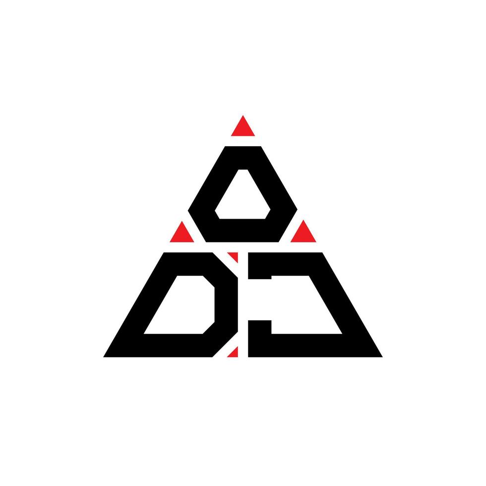 création de logo de lettre triangle odj avec forme de triangle. monogramme de conception de logo triangle odj. modèle de logo vectoriel triangle odj avec couleur rouge. logo triangulaire odj logo simple, élégant et luxueux.