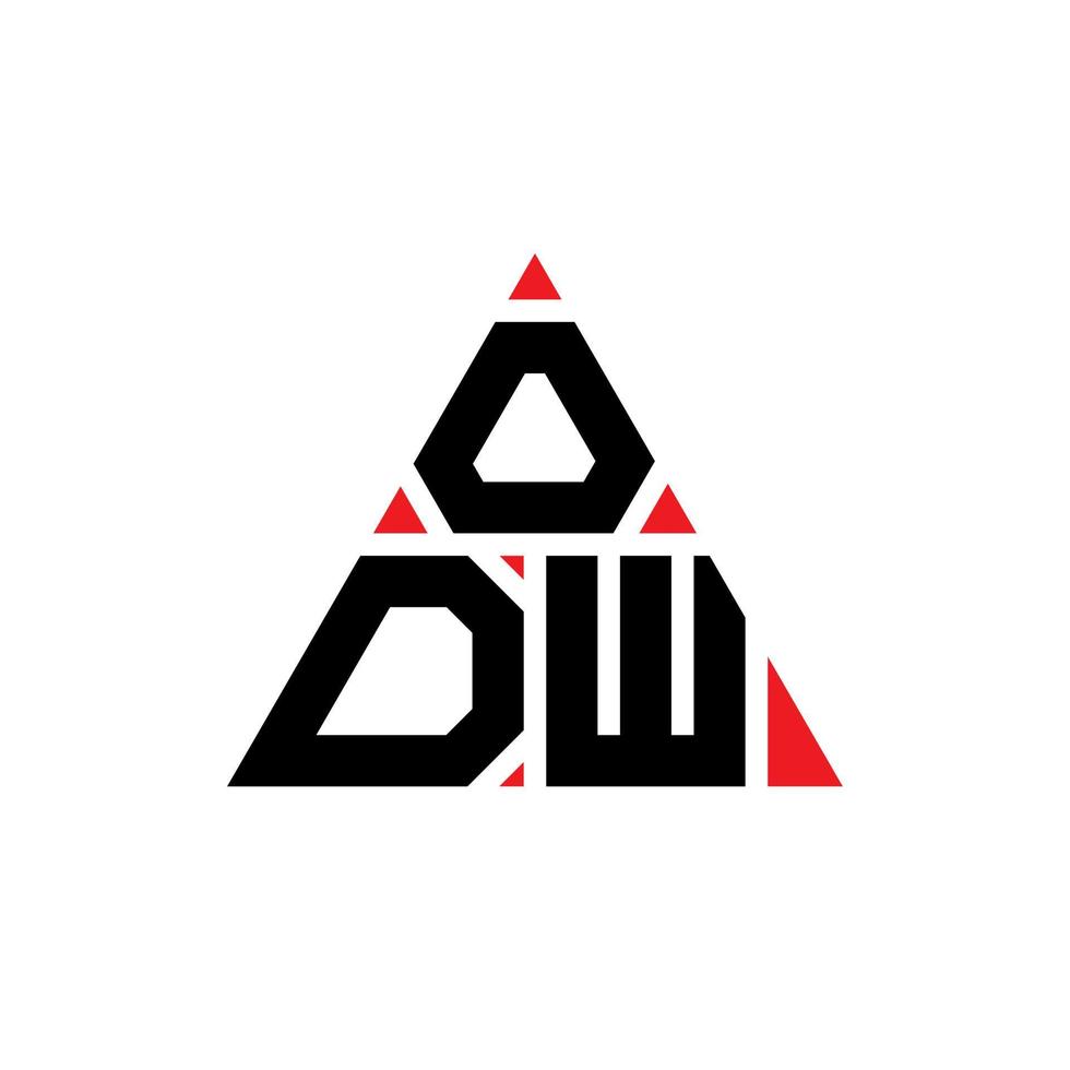 création de logo de lettre triangle odw avec forme de triangle. monogramme de conception de logo triangle odw. modèle de logo vectoriel triangle odw avec couleur rouge. logo triangulaire odw logo simple, élégant et luxueux.